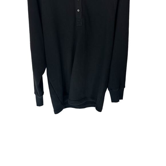 Marissa Webb Black So Uptight French Terry Plunge‎ Henley Sweatshirt Size Large - Picture 6 of 11